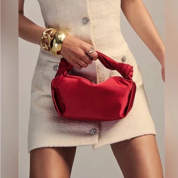 J.Crew Geneva Bag in Red Satin | NWOT - Picture 1 of 9